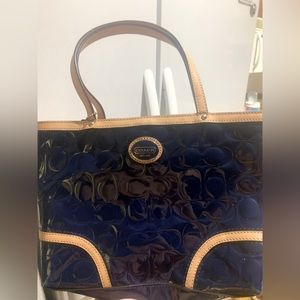 BNWOT Coach Blue Patent  Embossed Bag. PERFECT condition
